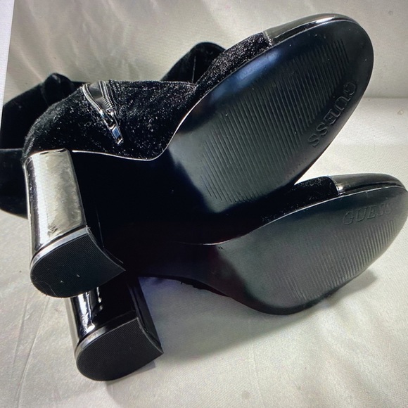 Black velvet above knees boots Pantene leather toe - Picture 13 of 16